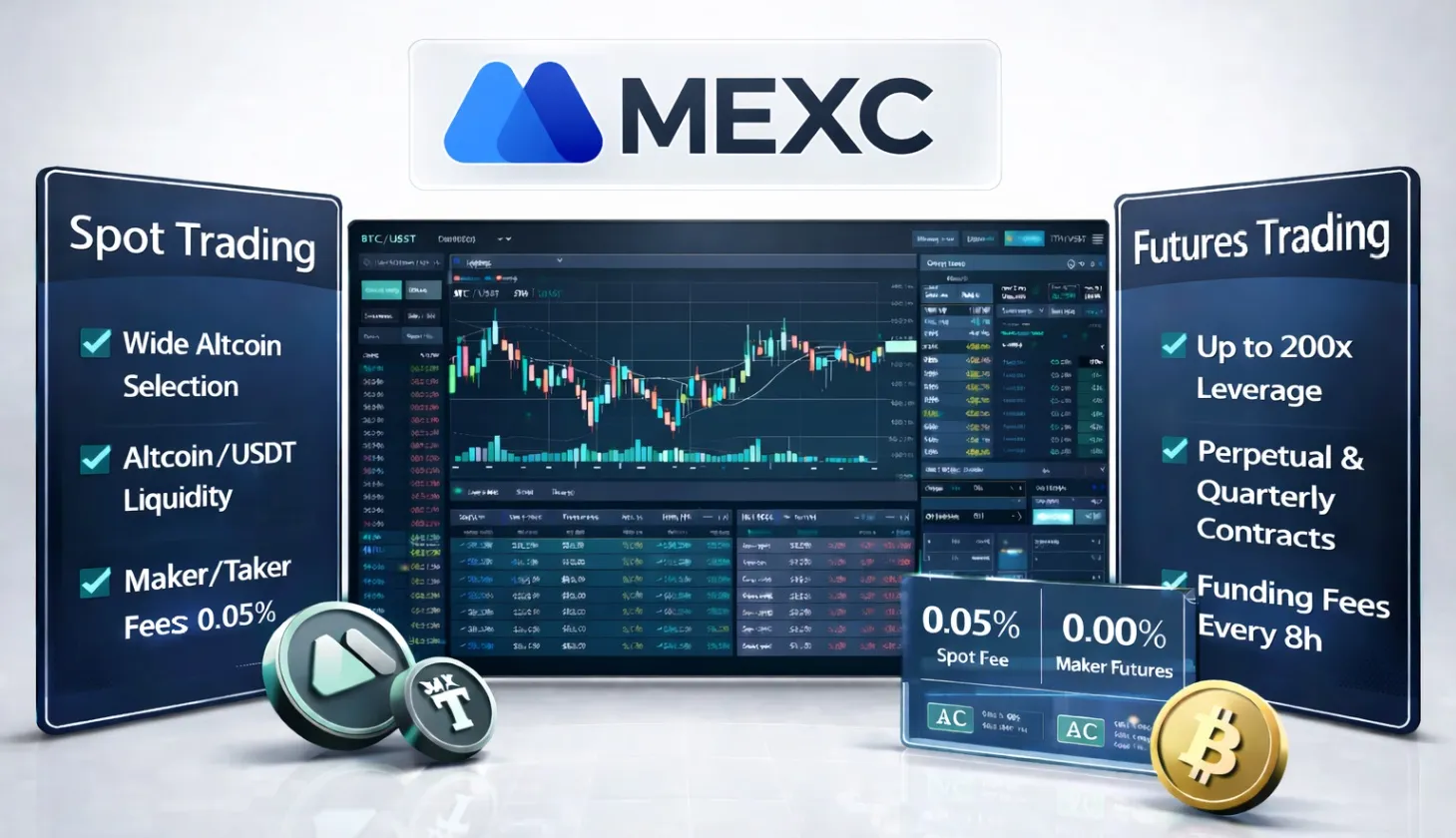 Benutzeroberfläche der Kryptobörse MEXC