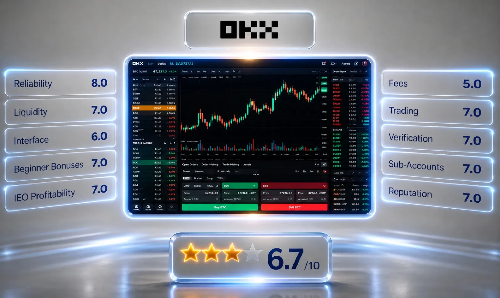 interface da OKX com classificação