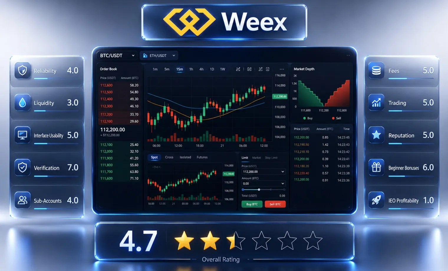 Weex trading interface rating